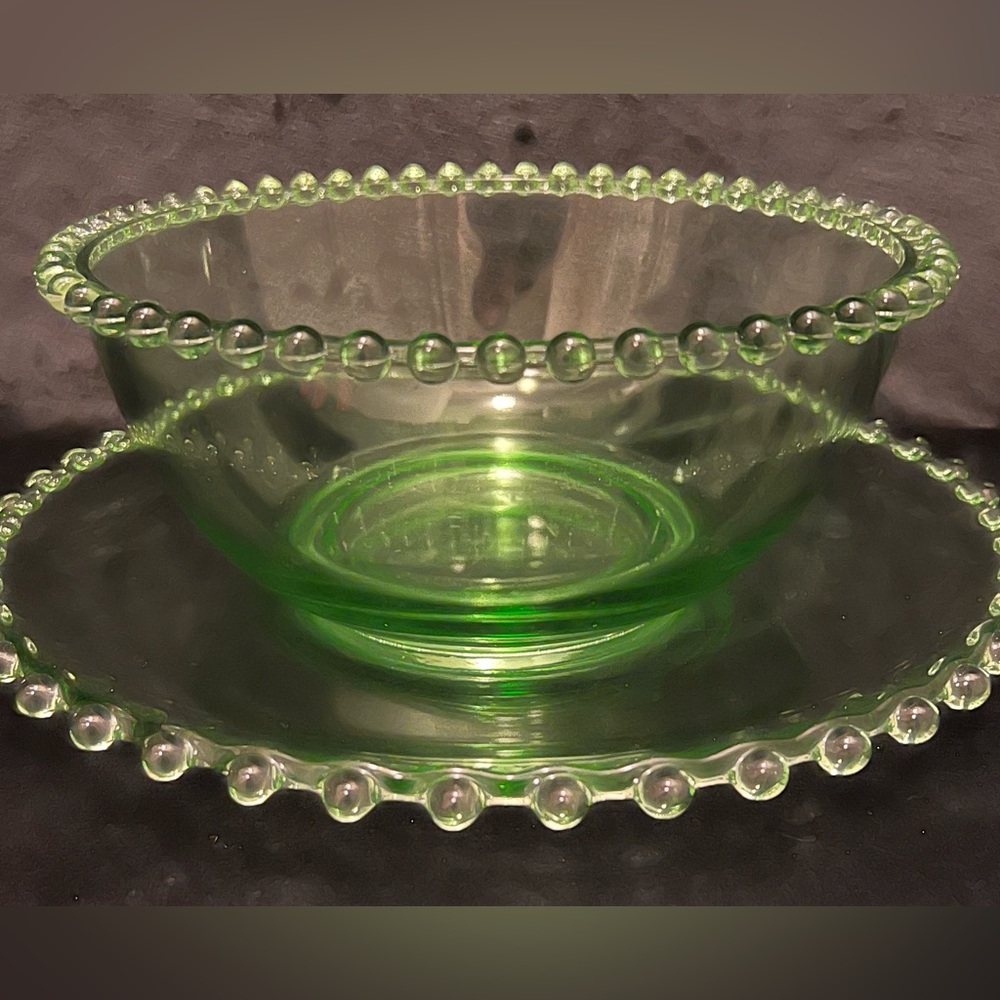 Candlewick Glass Bowl and Platter